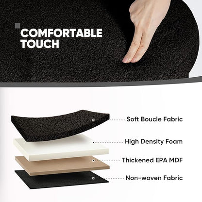 B FSOBEIIALEO Ottoman with Storage for Living Room, Sherpa Folding Storage Ottoman Foot Rest, 30 Inches Collapsible Bedroom Bench Black