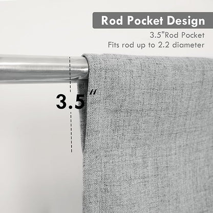 DriftAway Double Layer Linen Blackout Tie Up Curtains Thermal Insulated Fully Lined Balloon Roman Shade Bathroom Window Adjustable Rod Pocket for Small Window 25 Inch by 47 Inch Gray