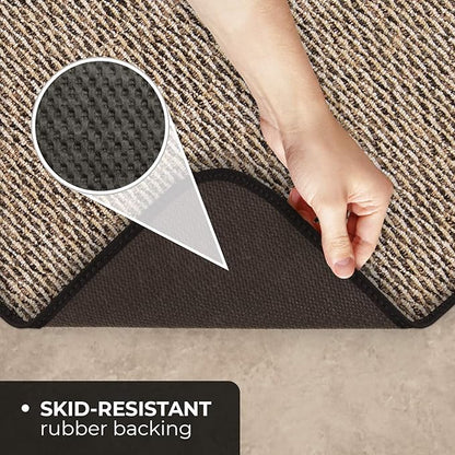 House, Home and More Skid-Resistant Carpet Indoor Area Rug Floor Mat - Black Ripple - 2 Ft X 3 Ft - Non Slip Rubber Backing, Stain Resistant, Dog Friendly, Living Room Bedroom Kitchen Entryway