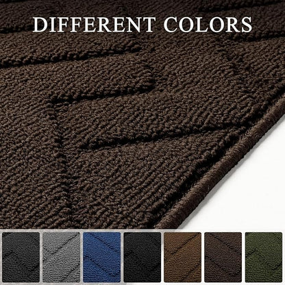 hicorfe Indoor Doormat,Front Back Door Mat Rubber Backing Non Slip Door Mats 24"x71" Absorbent Resist Dirt Entrance Doormat Inside Floor Mats for Entryway Washable Low-Profile(Coffee)