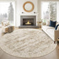8x8 Brown Round Rug 8ft Living Room Circle Rug Vintage Round Area Rug Non Slip Indoor Carpet for Apartment
