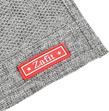 Zafit Linen Bedside Caddy, Bedside Storage Organizer for Hospital Beds, College Dorm Rooms or Baby Bed (Classic 4 Pockets Grey)