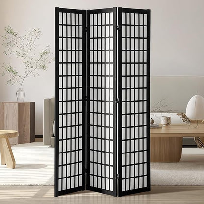 VEVOR Room Divider, 3 Panel Japanese Room Divider, Wood Folding Privacy Screen Indoor, Japanese Partition Dividers Portable Decoration Screens, for Room Separation Home Office Restaurant & Bedroom