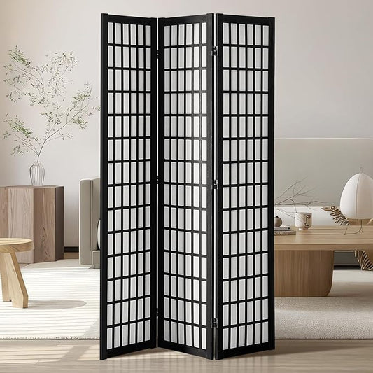 VEVOR Room Divider, 3 Panel Japanese Room Divider, Wood Folding Privacy Screen Indoor, Japanese Partition Dividers Portable Decoration Screens, for Room Separation Home Office Restaurant & Bedroom
