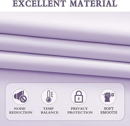 DONREN 84 Inches Long 2 Panels Lavender Purple Curtain Panels for Bedroom - Room Darkening Rod Pocket Thermal Insulated Drapes for Living Room,52 W x 84 L