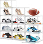12 Pack Clear Shoe Boxes for Sneakers, Size 12 Acrylic Shoe Storage Under Bed Stackable Handbag Organizer with Magnetic Lid Collection Acrylic Display Case