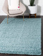 Unique Loom Solid Shag Collection Area Rug (7' 1" x 10' Rectangle, Light Slate Blue)