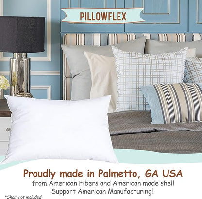 Pillowflex Synthetic Down Pillow Insert - 22x28 Down Alternative Pillow, Ultra Soft Oversized Standard Bed Sleeping Pillow, Large Rectangle Sham - 1 Decorative Pillow Form