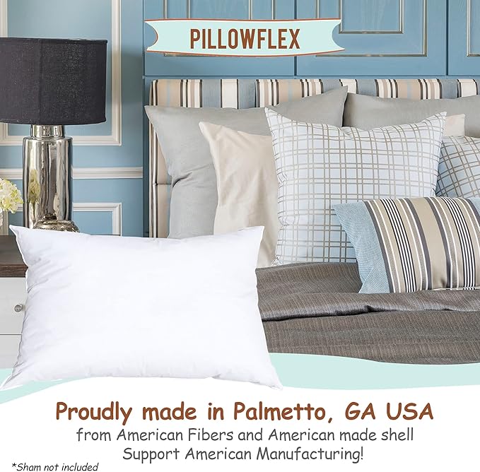 Pillowflex Synthetic Down Pillow Insert - 12x36 Down Alternative Pillow, Ultra Soft, Large Rectangle Body Sleeping Pillow, Lumbar, Long, Back - 1 Decorative Pillow Form
