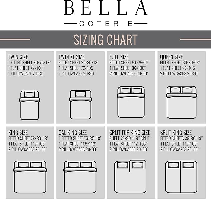 Bella Coterie Luxury Bamboo Viscose Queen Size Sheet Set | 100% Organically Grown | Ultra Soft | Cooling for Hot Sleepers | 18" Deep Pocket [Black]