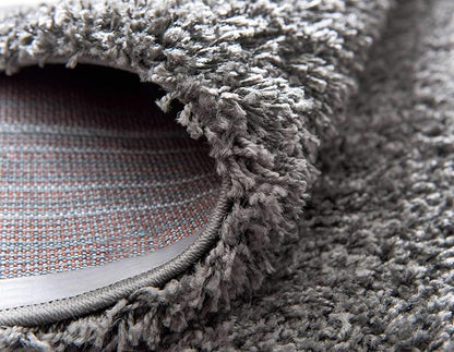 Unique Loom Solid Shag Collection Area Rug (2' 7" x 10' Runner, Graphite Gray)