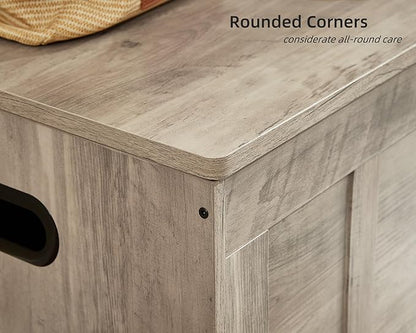 51.2" Storage Chest Extra Large,Storage Bench with 2 Safety Hinges,Shoe Bench,51.2 * 15.7 * 19.1 inches,Wooden Trunk for Bedroom,livingroom,entryway,Supports 220 lb,Easy Assembly(Greige