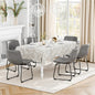 Dining Chairs Set of 6, 18 Inch Modern Armless Dining Chair with Back, Faux Leather Kitchen Dining Room Chair with Metal Legs for Home, Bistro Coffee Shops (Grey)