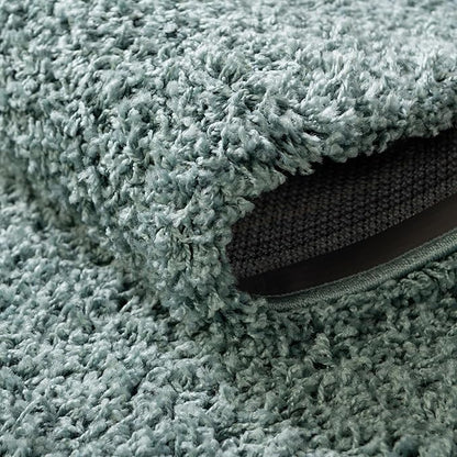 Unique Loom Solid Shag Collection Area Rug (4' 1" x 6' 1" Rectangle, Light Slate Blue)