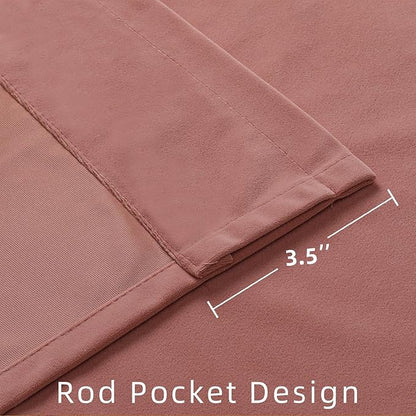 Joydeco Customized Velvet Curtains - Luxury Thermal Insulated Pink Velvet, Bedroom & Living Room, Rod Pocket, 1 Panel, Custom Size