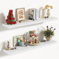 Vivelove 10 in Deep Floating Shelves for Wall, 36" x 10.2" x 1.5" Shelves for Room Wall Mounted, 1.5 Inch Thick Shelf for Bathroom Bedroom Kitchen Book Room, Modern Farmhouse Decor, Set of 2, White