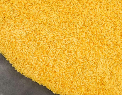Unique Loom Solid Shag Collection Area Rug (6' 1" Round, Tuscan Sun Yellow)
