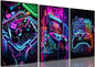 Game Room Decor Posters Set of 3 - Neon Gaming Accessories Theme Canvas Wall Art, Gamer Console Paintings Picture Wall Decor for Children Youth Boys Bedroom 16x24 inch Unframed