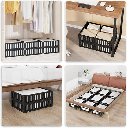 Bamboo Under Bed Storage with Wheels,Rolling Underbed Shoe Organizer Box for Shoes,Blankets,Toys,Clothes Container Space-Saving Bins for Bedroom,Closet,Dorm,Nursery