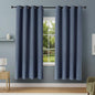Amazon Basics 100% Blackout Curtains with Grommets, 2 Panels, 52 x 84 Inches, Navy