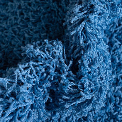 Unique Loom Solid Shag Collection Area Rug (5' Round Periwinkle Blue)