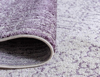 Unique Loom Del Mar Collection Area Rug - Jennifer (6' 1" Round, Purple/ Ivory)