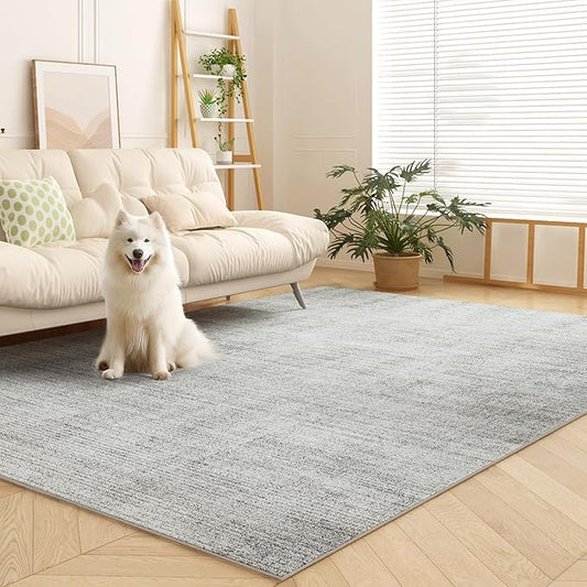 8 x 10 Area Rugs for Living Room, Machine Washable Modern Soft Rugs Gray Carpet for Bedroom Floor Non-Slip Kitchen Rug Indoor Corridor Home Office | Light Grey