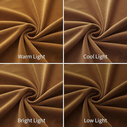 Joydeco Brown Velvet Curtains 72 inch Length 2 Panels, Luxury Blackout Rod Pocket Thermal Insulated Window Curtains, Super Soft Room Darkening Drapes for Living Dining Room Bedroom,W52 x L72 inches