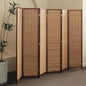 Furnnylane 6 Panel Bamboo Room Divider and Folding Panel Screen,Bamboo Panel Divider for Room Separation,Brown,67" H x 92.1" W