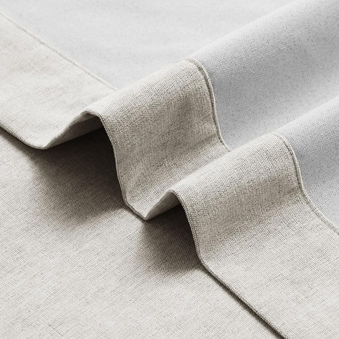 Macochico 52" Wx108 L 100% Blackout Curtains Extra Long Thermal Insulated Chenille Curtains for Living Room Bedroom Auditorium Home Theater Beige Grommet Curtains with Tieback Classic 1 Panel