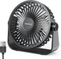 TriPole USB Desk Fan Portable Mini Fan Powerful 3 Speeds Wind Personal Desktop Fan with 360° Head Rotation for Home Office Car Indoor Outdoor Black, No Battery, 4.5 Inches