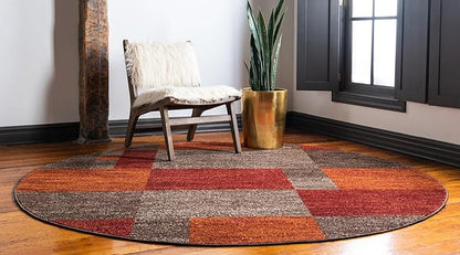 Unique Loom Autumn Collection Area Rug - Providence (5' 1" Round, Multi/ Beige)