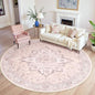 Area Rugs 8ft Washable Non-Slip, Floral Vintage Distress Print Pattern Medallion Carpet for Living Room Bedroom Dining Room, Pink Greypink Cute