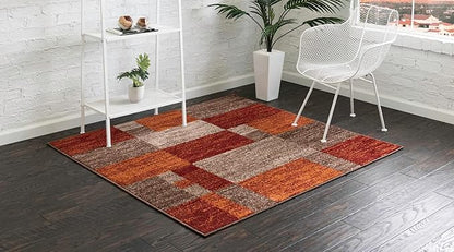 Unique Loom Autumn Collection Area Rug - Providence (4' 1" Square, Multi/ Beige)