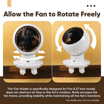 Yudylg Fan Holder Compatible with 8.27" Fan – Heavy Duty ABS Clip-On Holder for Bunk Bed, Desk & Headboard, Injection Molding Clamp with Anti-Slip Pad, Scratch Resistant & Space-Saving Design