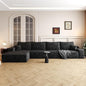 136" Sectional Couches for Living Room Modern Modular Sofa with L-Shape Couchs Upholstered Boneless Couch Deep Seat Sectional Couch with Chaise (Black, Left Facing Chaise+3Seaters)