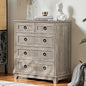 Farmhouse 5 Drawer Dresser for Bedroom, 33.2" Tall Small Dressers & Chest of Drawers, Rustic Wood Dresser with Metal Handle, Storage Organizer Closet for Living Room, Hallway, Entryway