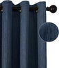Jacquard Linen Curtains 72 inch Length 2 Panels Thick Faux Linen Blended Window Drapes Burlap Textured Curtains with Grommet for Living Room Bedroom Farmhouse (52x72 Navy) Natural