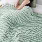 BATTILO HOME Faux Fur Throw Blanket for Couch, Super Soft Cozy Blanket, Double Side Ruched Rabbit Fur Blanket for Bed, Living Room, 60"x80", Sage Green