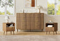 LYNSOM Fluted Dresser and Nightstand Sets 3 Piece, 9-Drawers Dresser and 1-Drawer Nightstands Set of 2, Wood Bedroom Furniture Set for Home, Bedroom, Hallway, Walnut