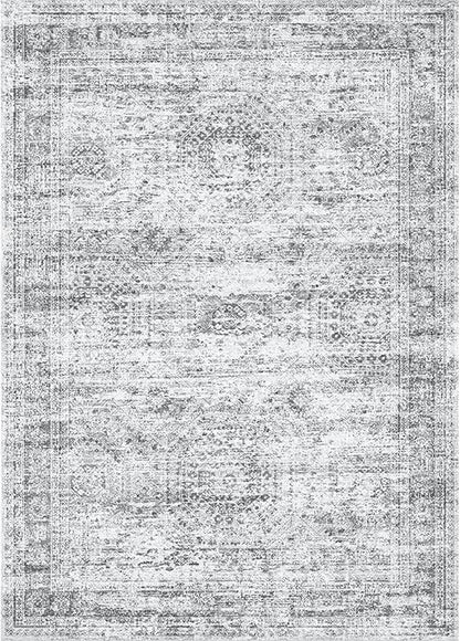 Area Rugs 4x6 for Living Room, Vintage Washable Rugs for Dining Room, Kitchen, Non-Slip Area Rug Grey