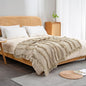 Ultra Soft Pre-Washed Quilted Boho Beige King Size Blankets for Bed, Ruffle Fringed Decorative Throw, Stone Washed Chic Rustic Blanket for Sofa Couch Bed, 104"*90"