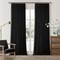 Black Linen Blackout Pleated Curtains 90 Inches Long for Living Room Darkening Pinch Pleat 100% Black Out Drapes Thermal Insulated Soundproof Midnight Black 90 Inch Curtain Panel for Dining Bedroom