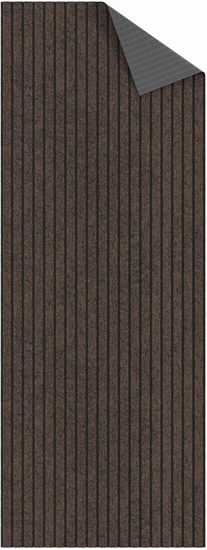 Ottomanson Mud Mat 2'7" x 4' Entryway Rug - Non-Slip Scraper Doormat for Muddy Paws, Dirt Trapping Indoor/Outdoor Mat for High-Traffic Areas, Kitchen, Garage, Patio, Brown