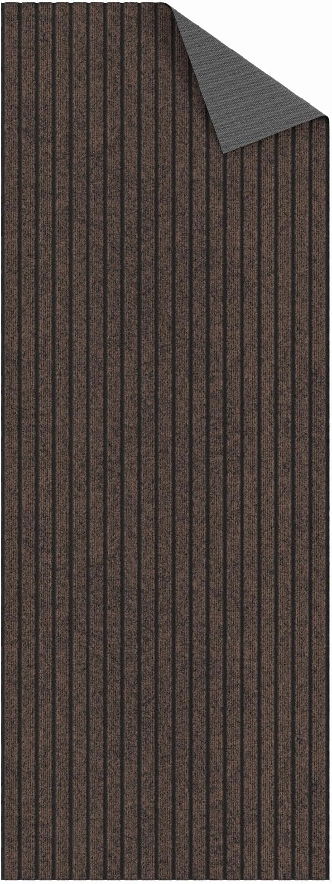 Ottomanson 2'7" x 52' Hallway Runner with Scraper Pile - Extra Durable Non-Slip Rug Mat for Indoor & Outdoor Use - Ideal for Kitchen, Entryway & Garage - High-Traffic Carpet, Brown
