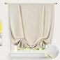 DriftAway Double Layer Linen Blackout Tie Up Curtains Thermal Insulated Fully Lined Balloon Roman Shade Bathroom Window Adjustable Rod Pocket for Small Window 45 Inch by 63 Inch Beige