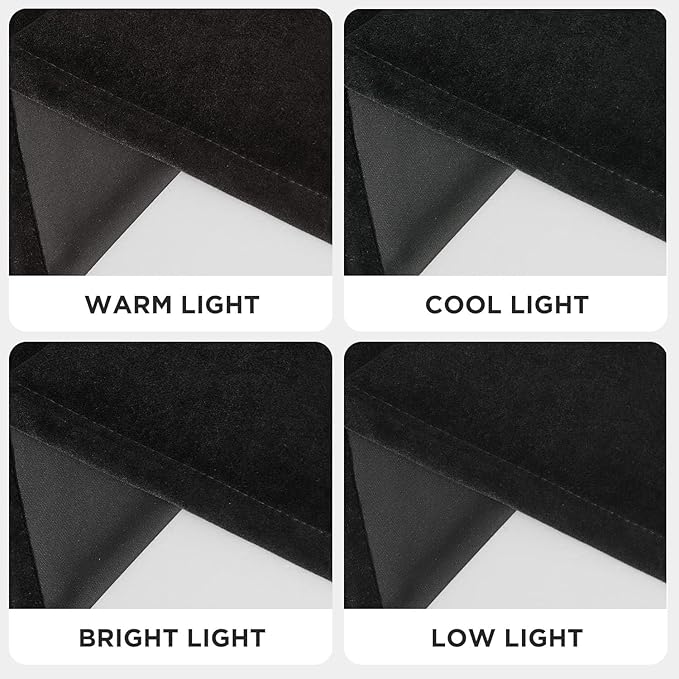 Joydeco Black Velvet Curtains 84 Inches Long, Blackout Grommet Luxury Curtain 2 Panels, Insulated Thermal Privacy Room Darkening Velvet Drapes for Bedroom Living Room (52Wx84L)