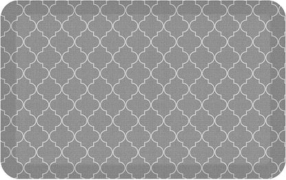 NewLife by GelPro Anti-Fatigue Designer Comfort Kitchen Floor Mat, 20x32”, Trellis Grey Resistant Surface with 3/4” Thick Ergo-Foam Core for Health and Wellness