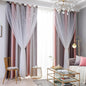 Star Blackout Curtains - Bedroom Cute Kids Rainbow, 63 Inch Long 2 Panels, Pink & Grey, 42 X 63 Inches