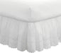 Fresh Ideas Eyelet Bed Skirt, Ruffled Design, 18 Inch Drop, Embroidered Scalloped Edge, King, White